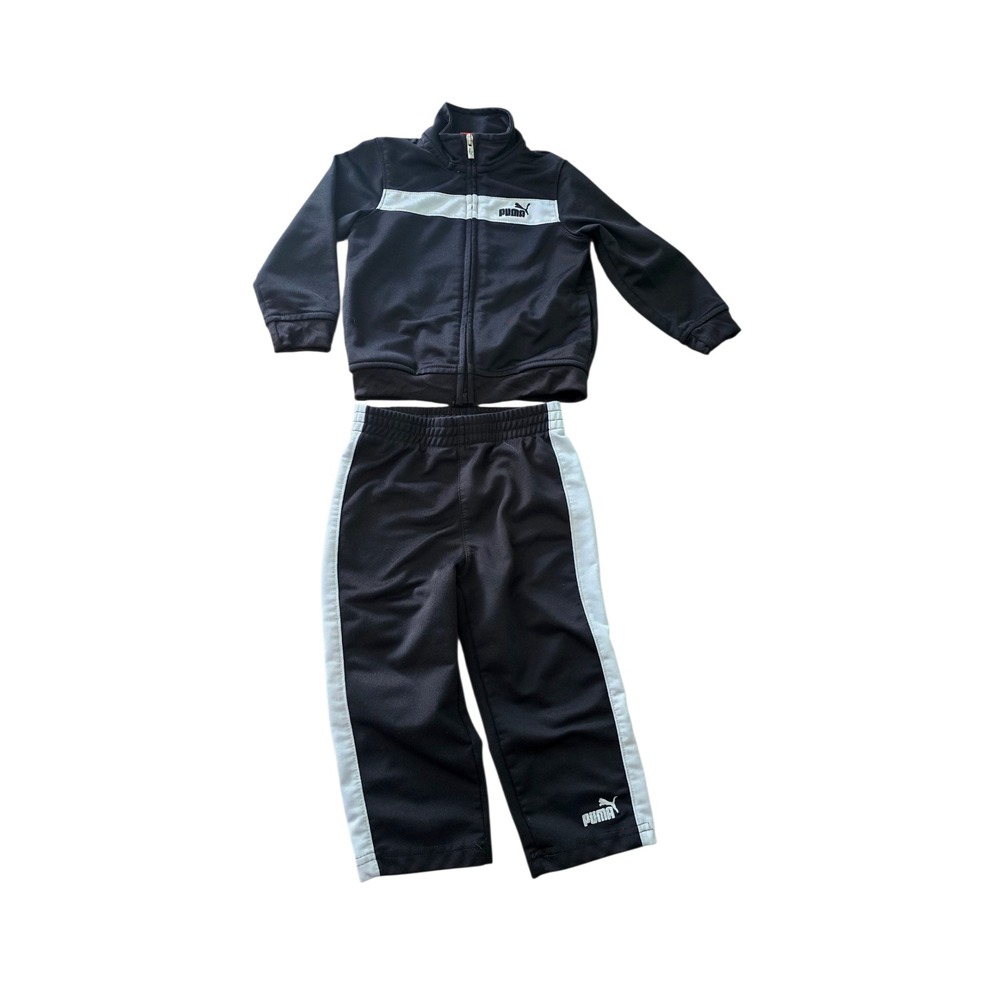 Puma Tracksuit Set Black & Gray Athletic Outfit Activewear Kids Size 18M